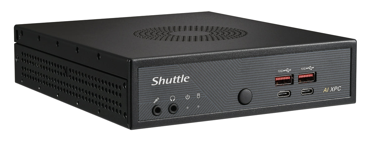 Shuttle Slim AI PC DN11H7 Intel Core Ultra 7 155H, Intel Arc graphics, 2xHDMI, 2x DP, 4x 2.5Gbit LAN, VESA, 24/7 Dauerbetrieb