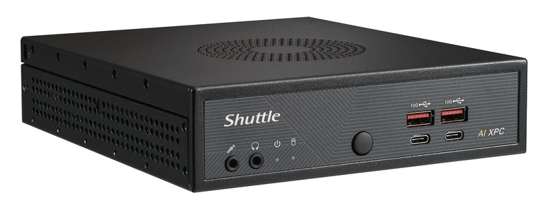Shuttle Slim AI PC DN11H5 Intel Core Ultra 5 125H, Intel Arc graphics, 2xHDMI, 2x DP, 4x 2.5Gbit LAN, VESA, 24/7 Dauerbetrieb