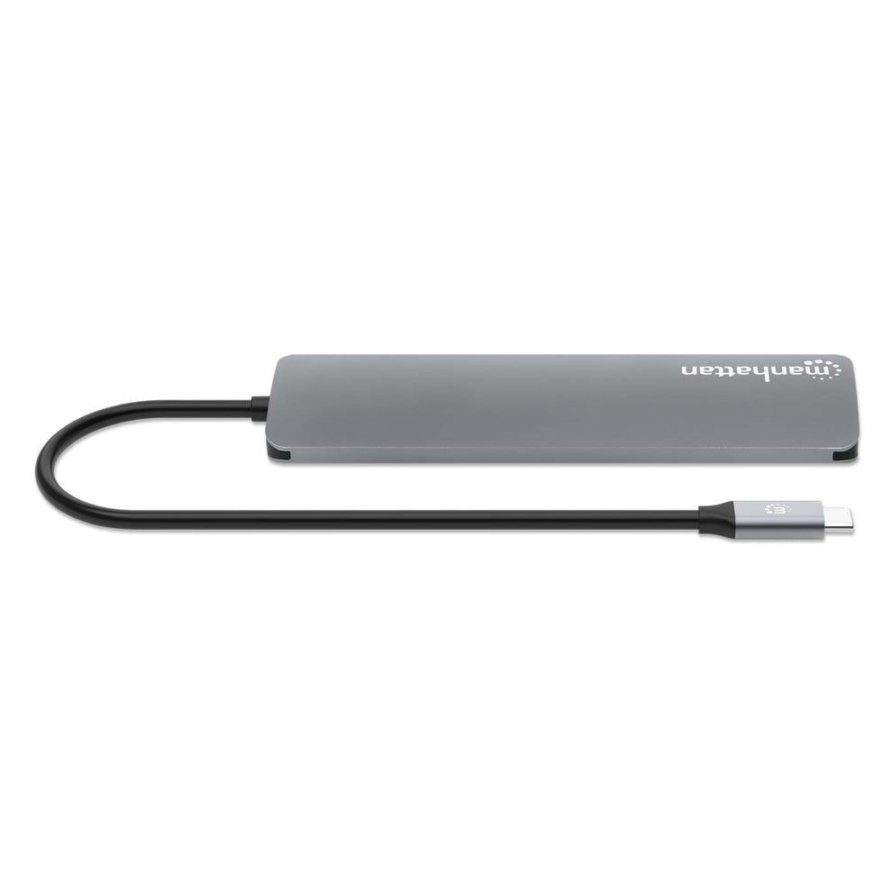 Manhattan 190442 laptop-dockingstation & portreplikator Kabelgebunden USB 3.2 Gen 1 (3.1 Gen 1) Type-C Grau