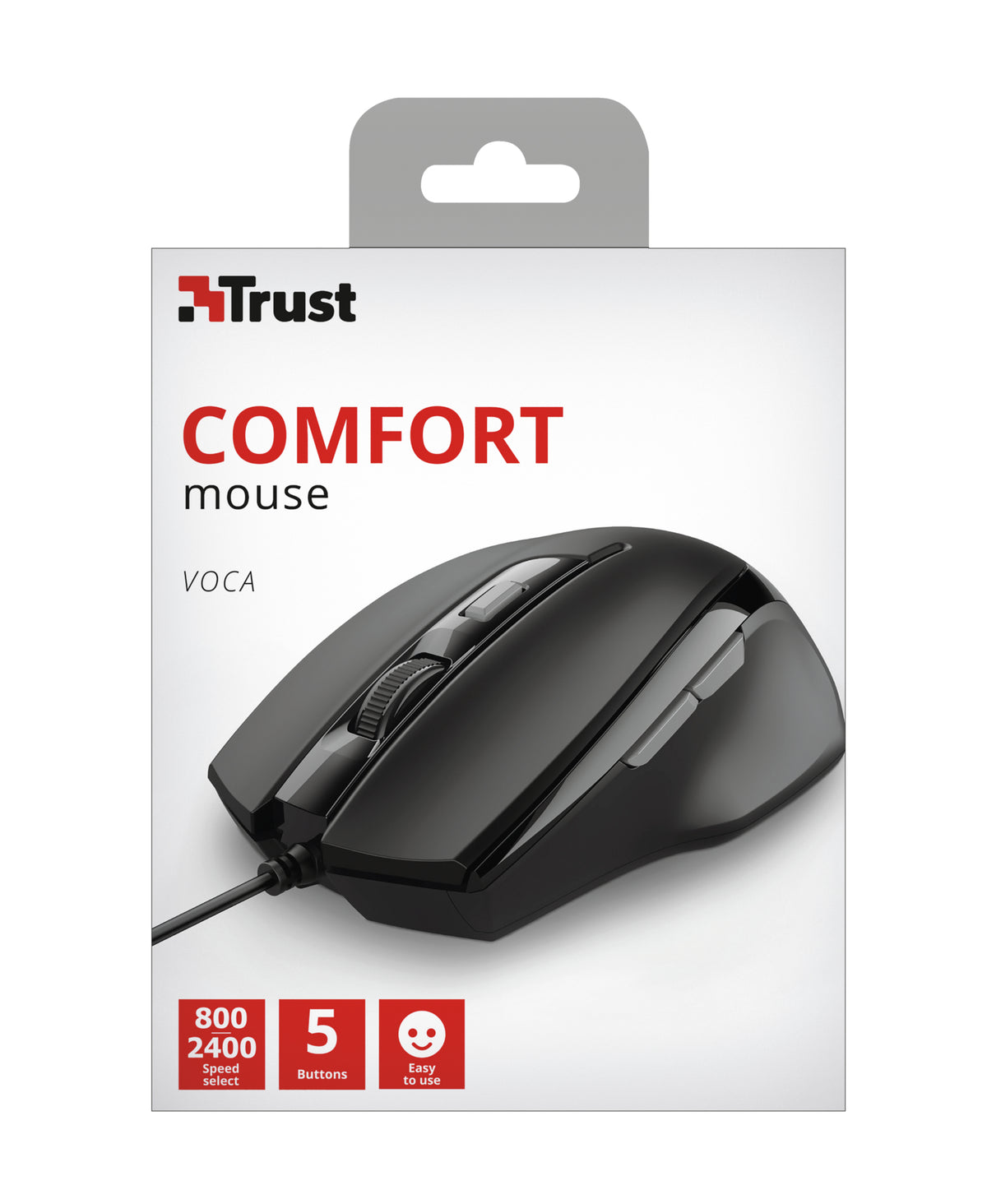 Trust Voca Maus Büro rechts USB Typ-A Optisch 2400 DPI