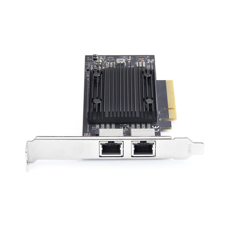 StarTech.com 2-Port PCIe 10Gb Ethernet Netzwerkkarte, 10GbE Network Interface Card, Broadcom BCM57416 Chipsatz, Dual RJ45 10GBase-T/Gigabit, NIC-Karte, TAA