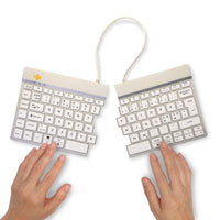 R-Go Tools Ergonomische Tastatur R-Go Split Break mit Pausensoftware, geteilte Tastatur, QWERTY (NORDIC), kabellos, weiß