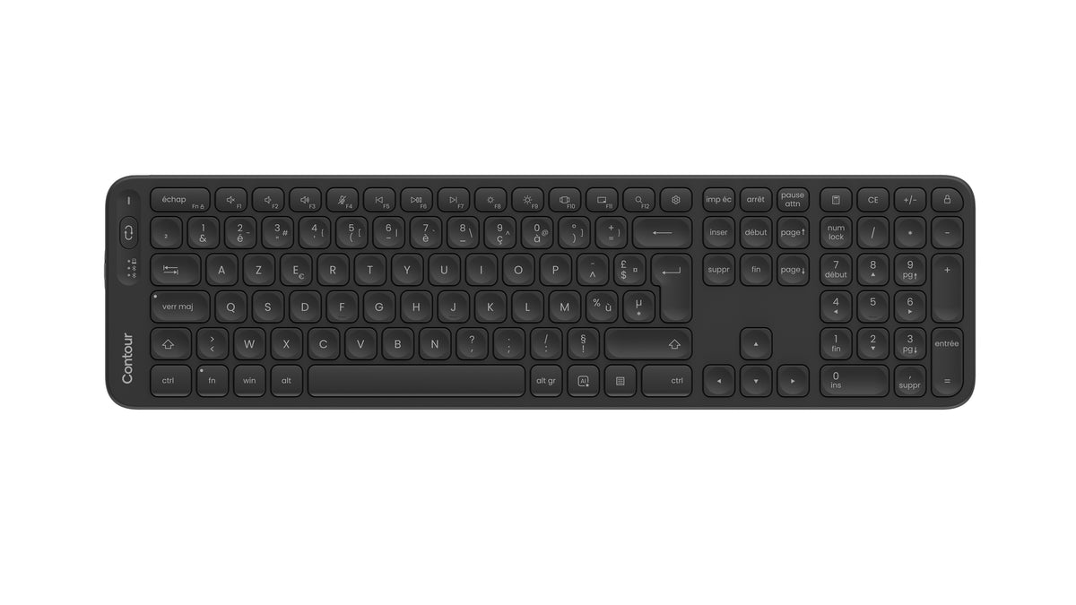 Contour Design Balance Tastatur Büro RF Wireless + Bluetooth AZERTY Französisch Schwarz