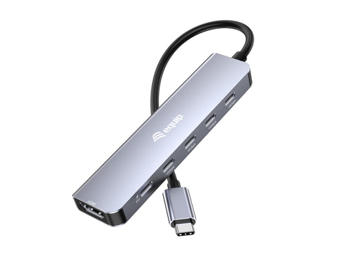 Equip USB-C 6-in-1 Multifunktionaler Adapter, HDMI 4K/60Hz, USB 3.2 Gen2 x 4 (10Gbps), 100W USB PD