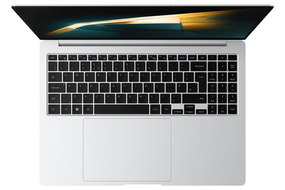 Samsung Galaxy Book4 Pro Intel Core Ultra 7 155H Laptop 40,6 cm (16") Touchscreen WQXGA+ 32 GB LPDDR5x-SDRAM 512 GB SSD Wi-Fi 6E (802.11ax) Windows 11 Pro Platin, Silber