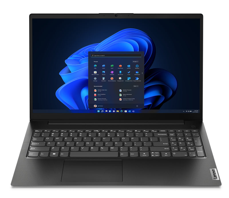 Lenovo V15 G4 AMN AMD Ryzen™ 3 7320U Laptop 39,6 cm (15.6") Full HD 8 GB LPDDR5-SDRAM 256 GB SSD Wi-Fi 5 (802.11ac) Windows 11 Home Französisch Schwarz