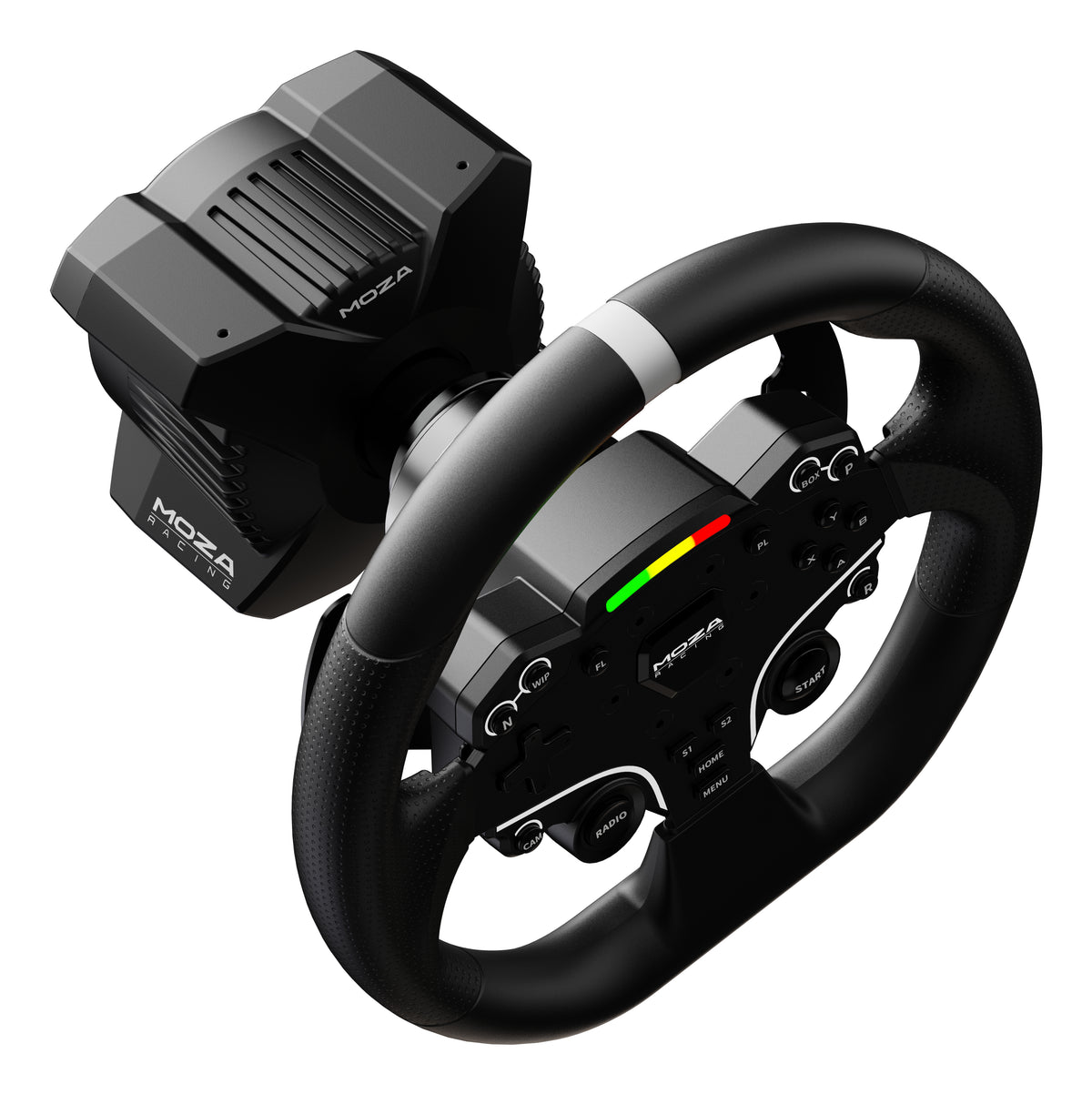 Moza Racing RS074 Gaming-Controller Schwarz Bluetooth/USB Lenkrad + Pedale Digital PC