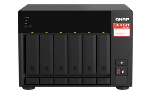 QNAP TS-673A NAS Tower Ryzen Embedded V1500B 8 GB DDR4 0 TB QNAP Turbo System Schwarz