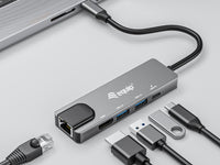 Equip USB-C 5-in-1-Multifunktionsadapter, HDMI, Gigabit LAN, USB 3.2 GEN1, 100W USB PD