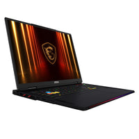 MSI Raider A18 HX A9WJG-258FR AMD Ryzen™ 9 9955HX3D Laptop 45,7 cm (18") UHD+ 64 GB DDR5-SDRAM 2 TB SSD NVIDIA GeForce RTX 5090 Wi-Fi 7 (802.11be) Windows 11 Pro Schwarz
