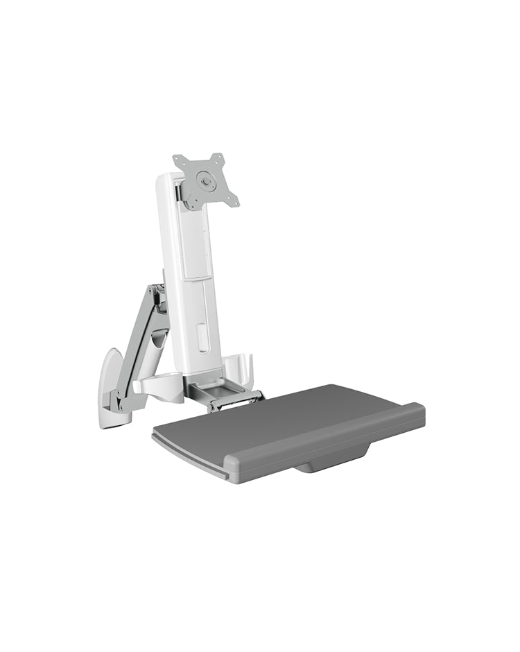 ICY BOX IB-MS600-W, "Sit-Stand-Workstation" mit Wandhalterung für einen Monitor bis zu 24" (61 cm)
