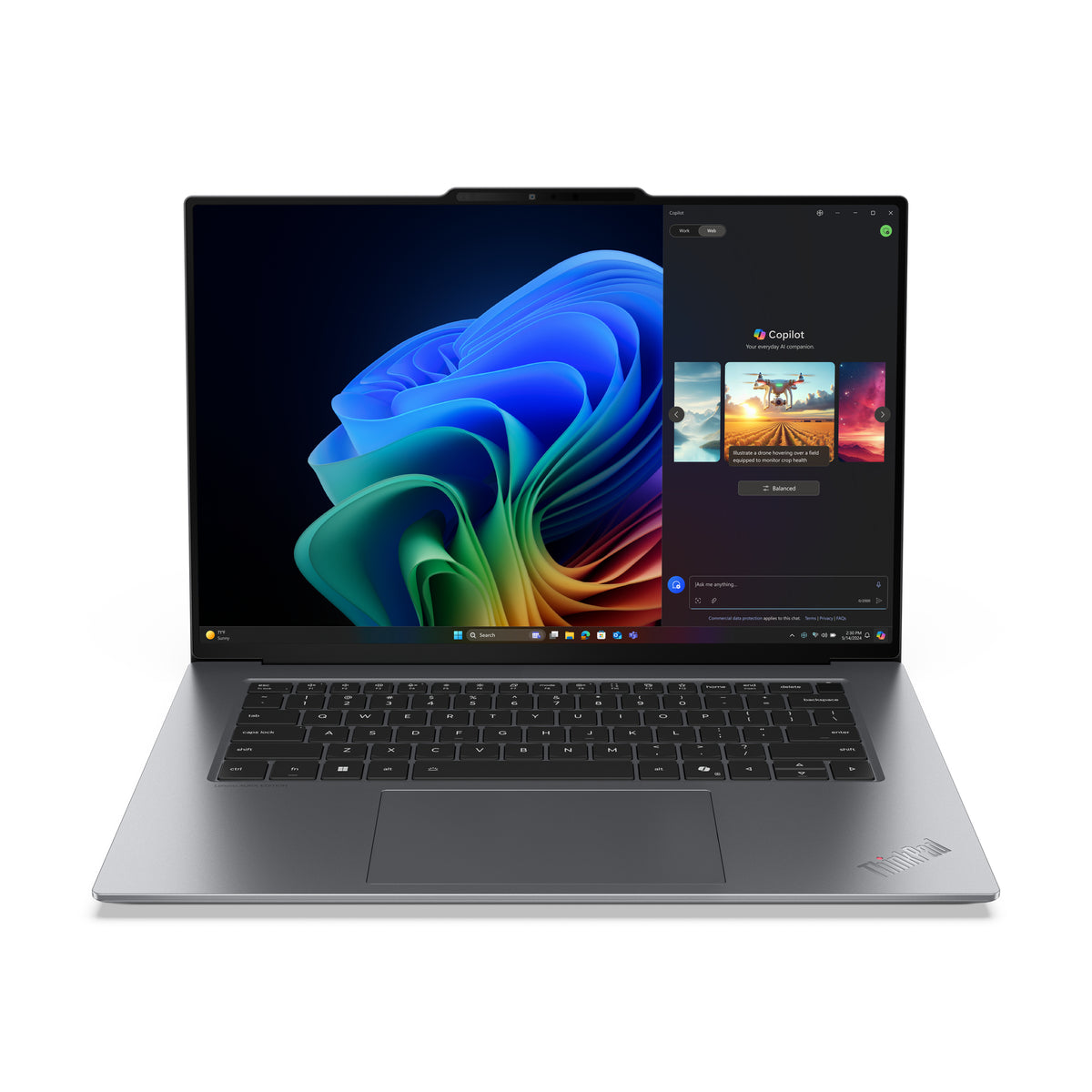 Lenovo ThinkPad X9-15 Gen 1 Copilot+ PC Intel Core Ultra 7 258V Laptop 38,9 cm (15.3") Touchscreen 2.8K 32 GB LPDDR5x-SDRAM 1 TB SSD Wi-Fi 7 (802.11be) Windows 11 Pro Deutsch Grau