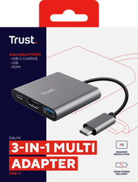 Trust Dalyx USB 3.2 Gen 1 (3.1 Gen 1) Type-C Aluminium, Schwarz
