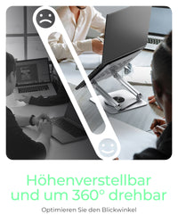 ICY BOX IB-NH300-R, Notebookhalter, rotierend, höhenverstellbar, Aluminium, für Notebooks bis 17" (43 cm)