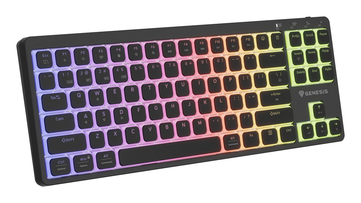 GENESIS Thor 430 TKL Wireless Tastatur Gaming USB + RF Wireless + Bluetooth QWERTY US Englisch Schwarz