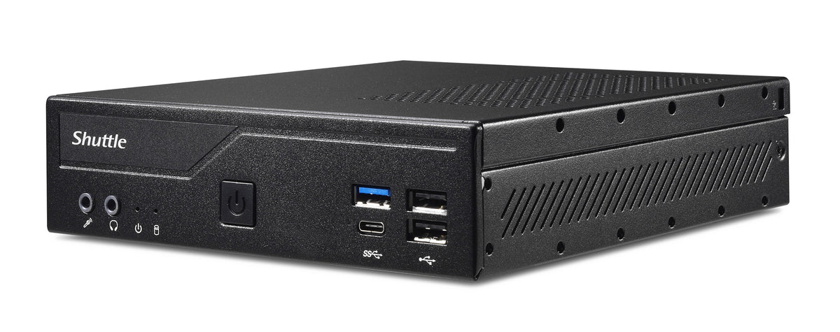Shuttle Slim PC DH610S, S1700, 1x HDMI, 1x DP, 1x 2.5", 2x M.2, 1x LAN (Intel 1G), fonctionnement continu 24h/24 et 7j/7, VESA inclus