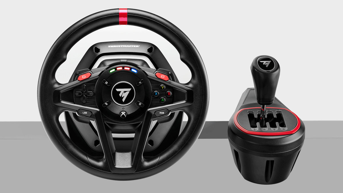 Thrustmaster T128 Shifter Pack Schwarz USB Lenkrad + Pedale + Schalthebel Analog / Digital PC, Xbox One, Xbox One S, Xbox One X, Xbox Series S, Xbox Series X