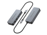 Conceptronic ABBY24G USB-C-auf-Dual-Port-Gigabit-Netzwerkadapter mit 2-Port-USB-Hub