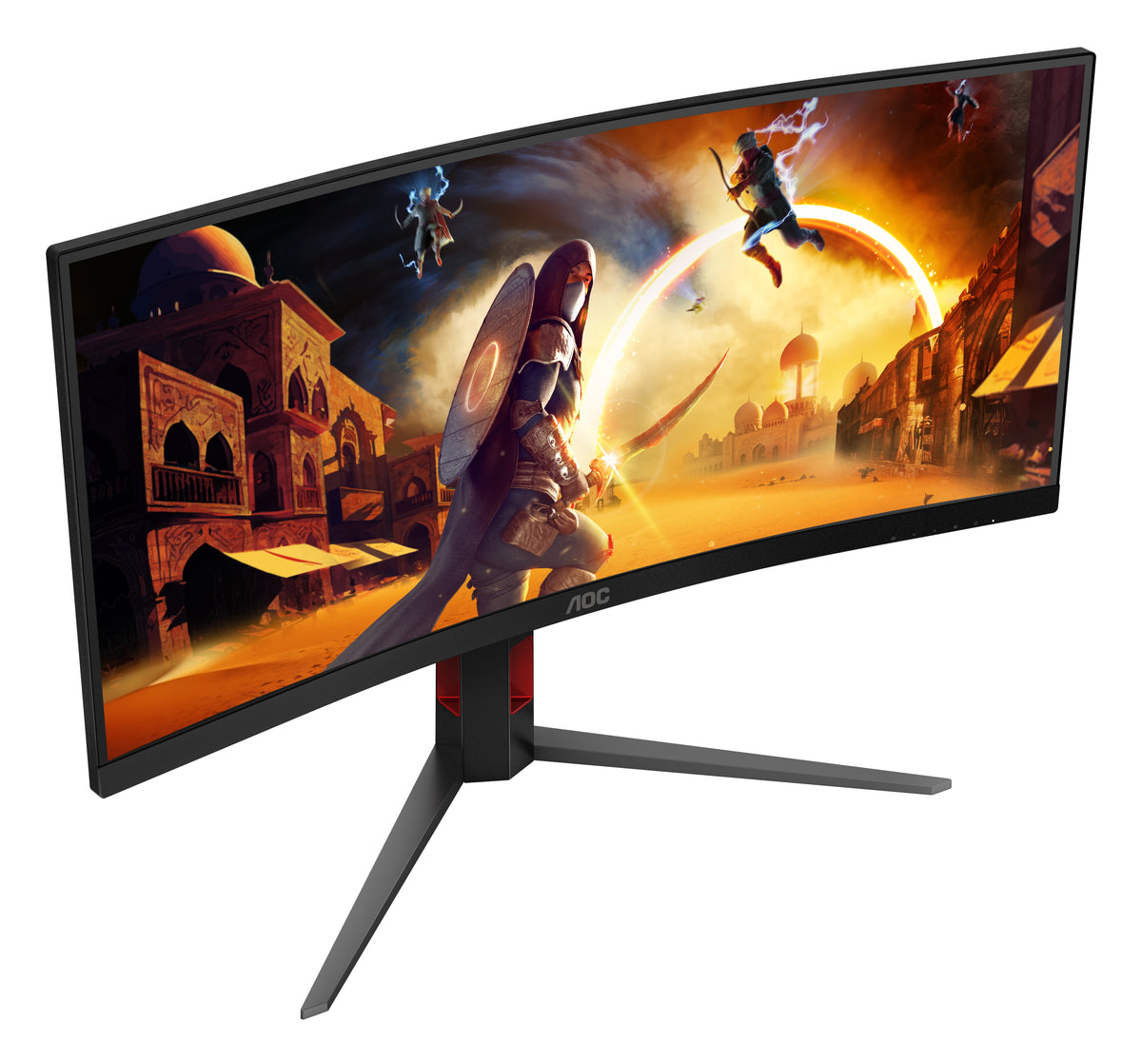 AOC G4 CU34G4AD Computerbildschirm 86,4 cm (34") 3440 x 1440 Pixel Schwarz, Rot