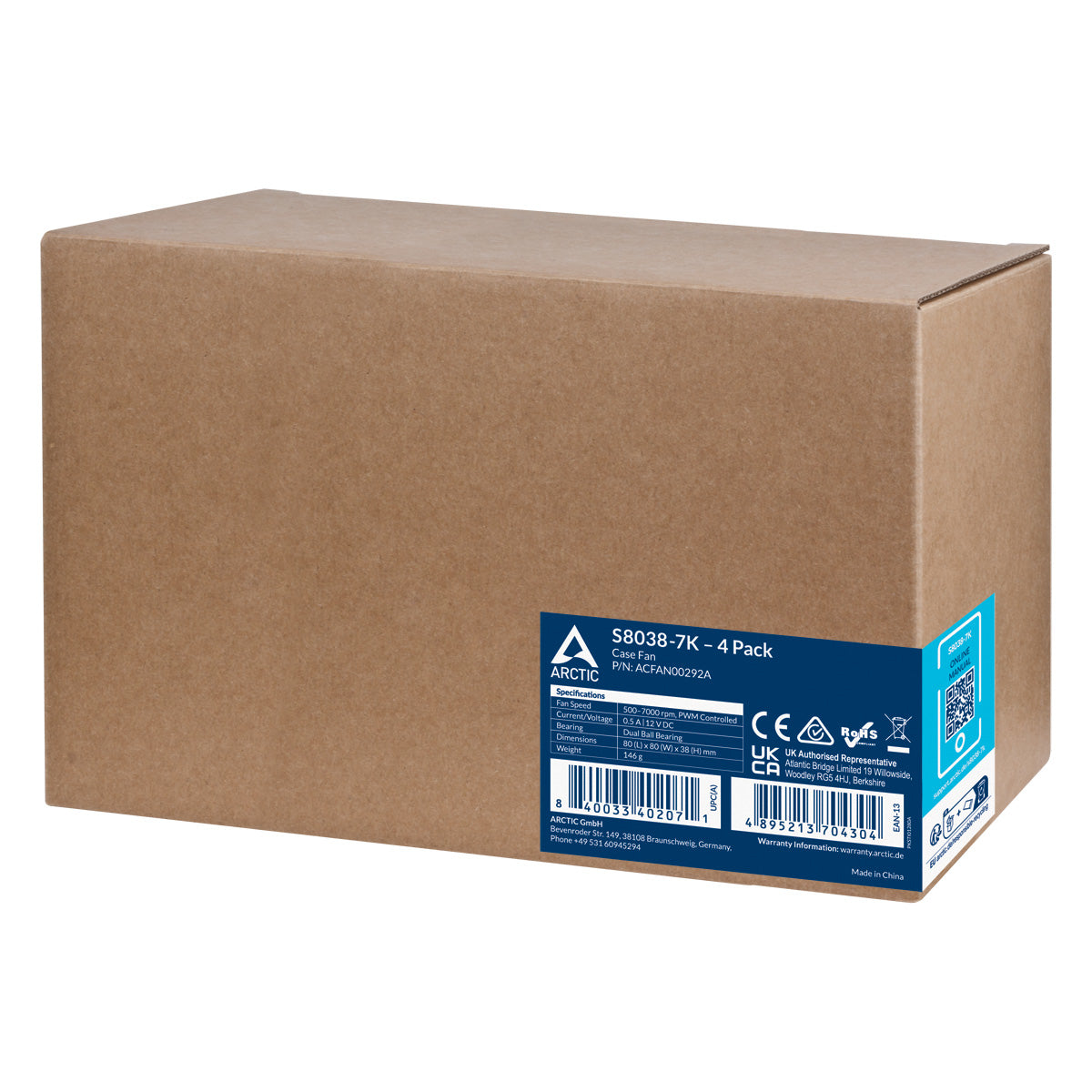 ARCTIC S8038-7K - 80 mm Server-Lüfter - 4 Stück