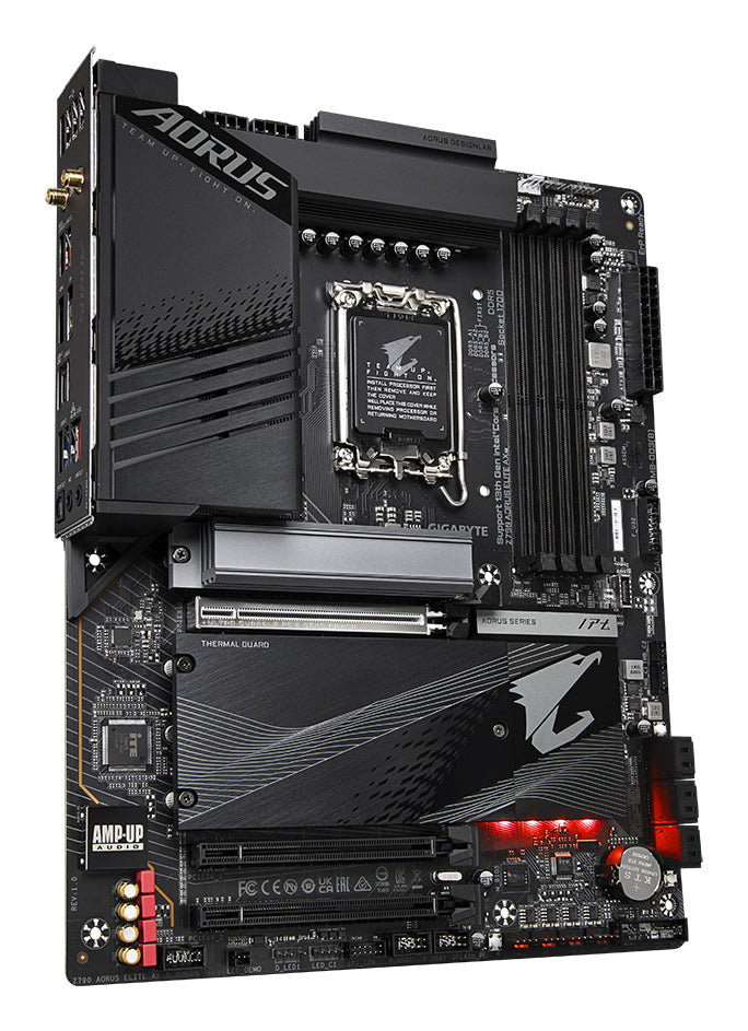 GIGABYTE Z790 AORUS ELITE AX Motherboard - Unterstützt Intel Core 14. Generation CPUs, 16*+2+1 Phasen Digital VRM, bis zu 7600MHz DDR5 (OC), 4xPCIe 4.0 M.2, Wi-Fi 6E, 2.5GbE LAN, USB 3.2 Gen 2x2