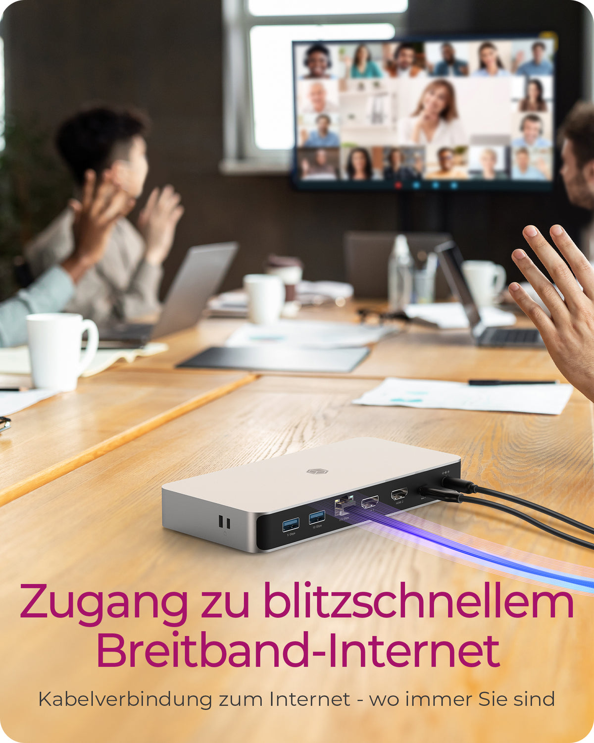 ICY BOX IB-DK2880-C41, DockingStation USB4® Type-C® auf 2x HDMI® 2.1, 2,5 Gigabit LAN, 3x USB 3.2 Gen 2 Type-A, 1x Audiokombo