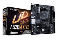 GIGABYTE A520M K V2 Mainboard - Unterstützt AMD Ryzen 5000 Serie AM4 CPUs, bis zu 5100MHz DDR4 (OC), PCIe Gen3 x4 M.2, GbE LAN, USB 3.2 Gen 1