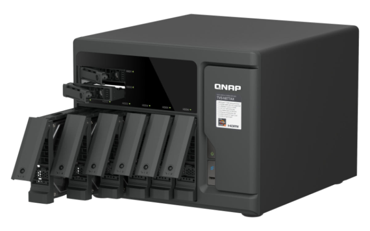 QNAP TVS-H877AX NAS Tower AMD Ryzen™ 5 16 GB DDR5 QNAP QTS Schwarz