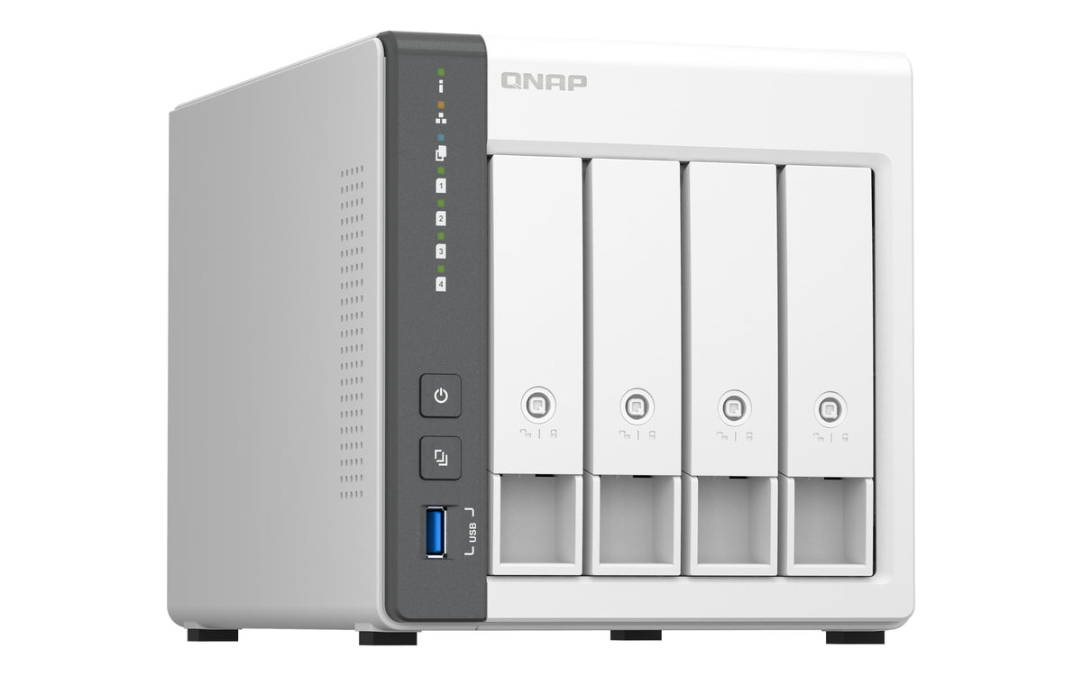 QNAP TS-433 NAS Tower ARM Cortex-A55 4 GB 0 TB QNAP QTS Weiß