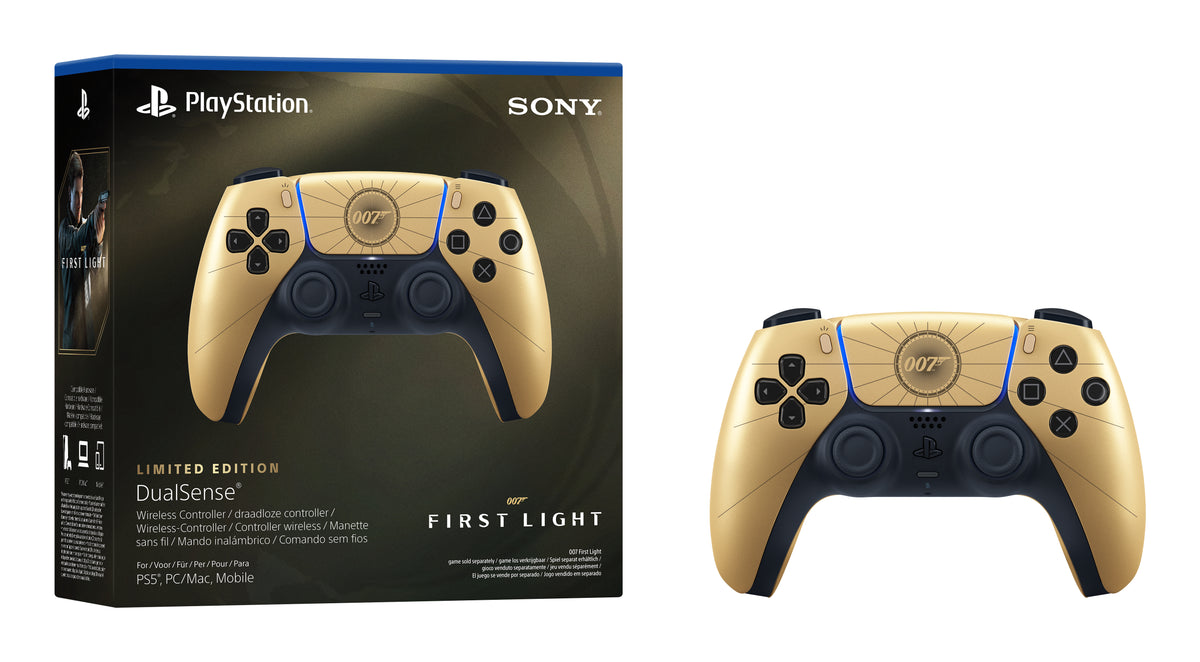 Sony Interactive Entertainment DualSense Wireless Controller – 007 First Light Limited Edition Schwarz, Gold Bluetooth/USB Gamepad Analog / Digital PlayStation 5, Android, MAC, PC, iOS