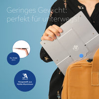 R-Go Tools Laptopständer R-Go Riser Flexible, ergonomisch faltbarer und einstellbarer Laptopständer, Silber