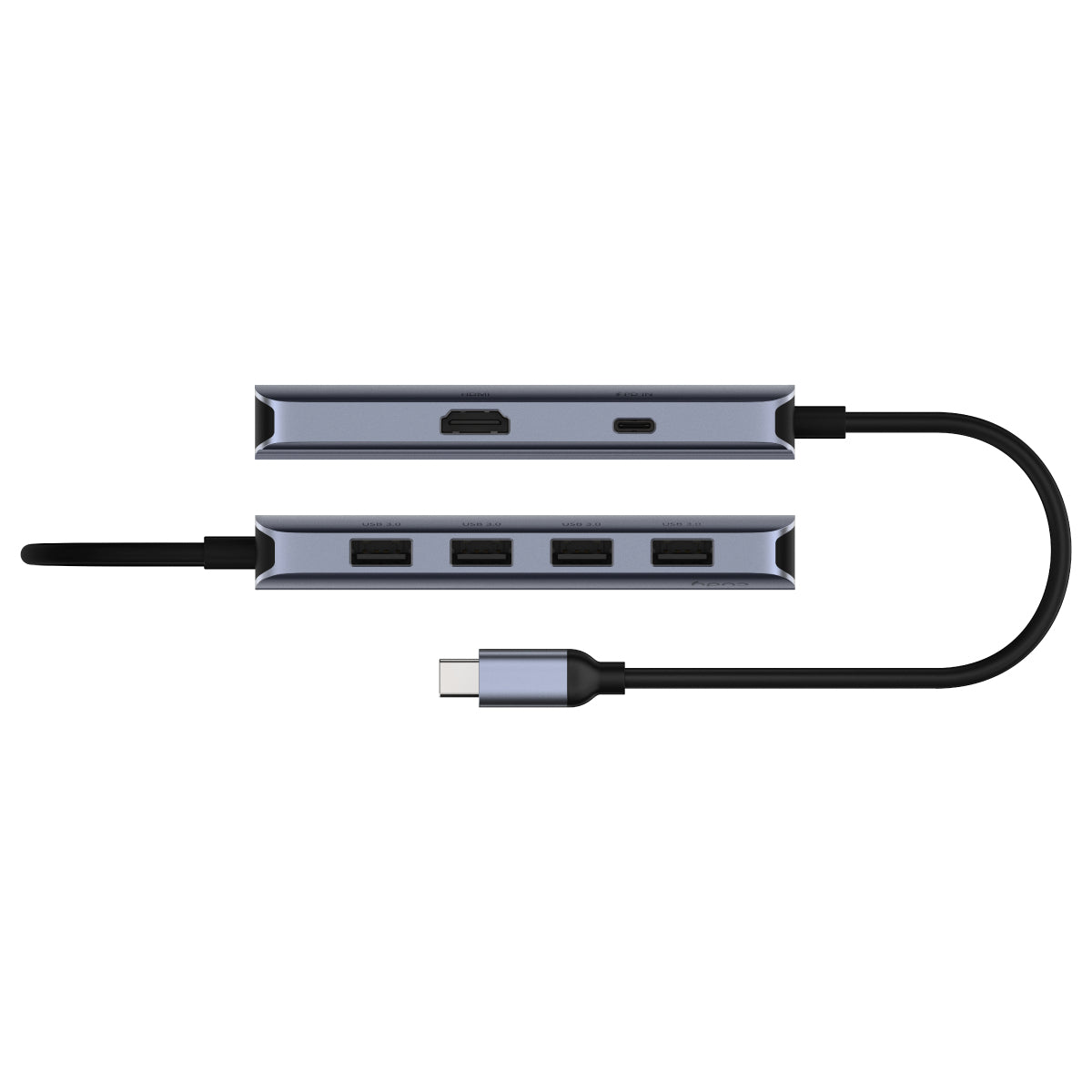 Cudy UH500 laptop-dockingstation & portreplikator USB 3.2 Gen 1 (3.1 Gen 1) Type-C Grau, Silber