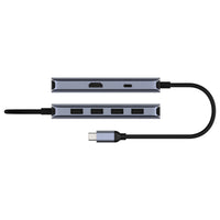 Cudy UH500 laptop-dockingstation & portreplikator USB 3.2 Gen 1 (3.1 Gen 1) Type-C Grau, Silber