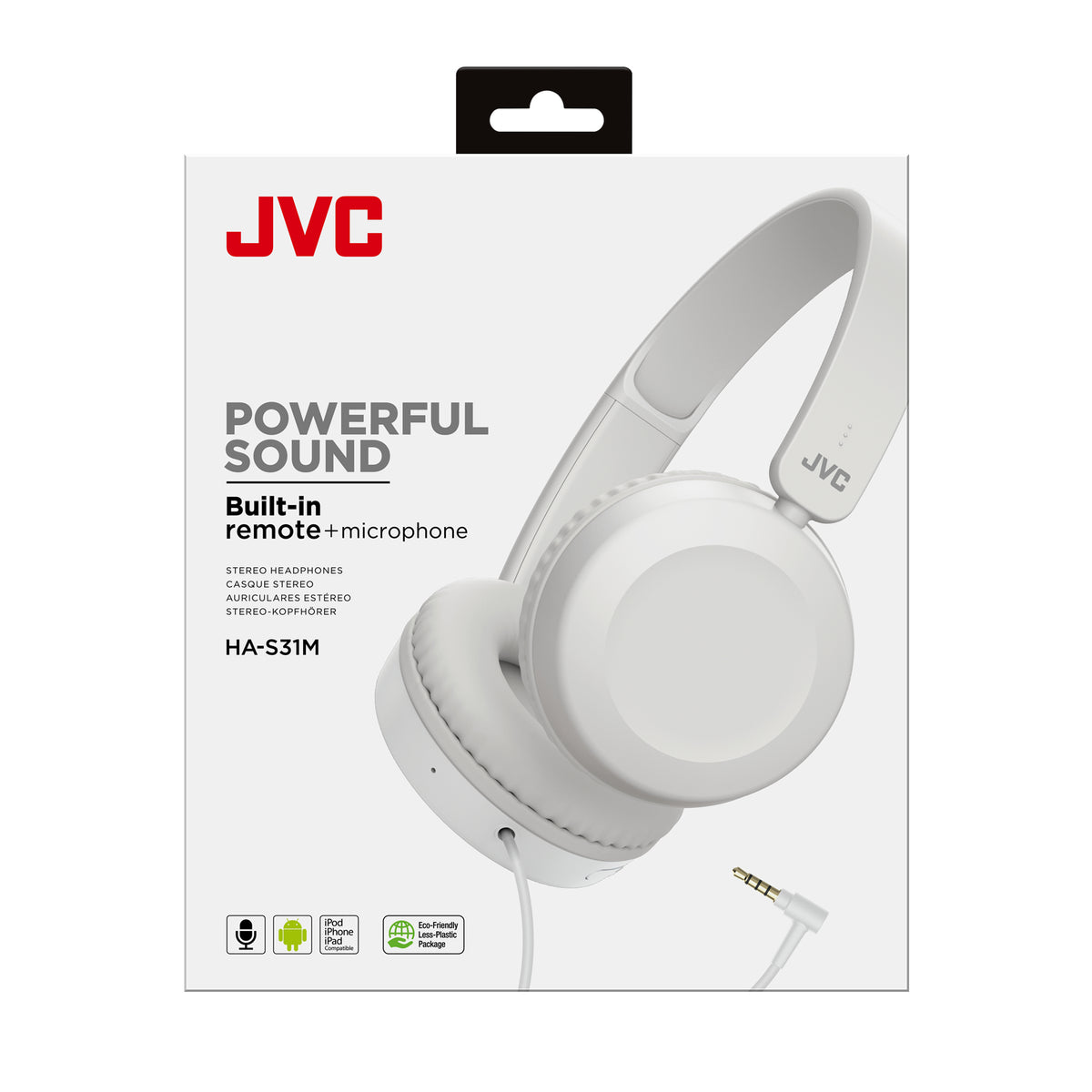JVC HA-S31M-W Kopfhörer Kabelgebunden Kopfband Anrufe/Musik Weiß