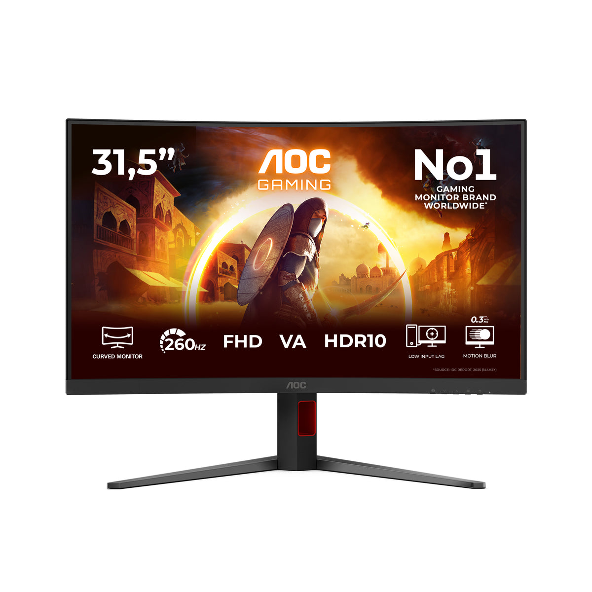 AOC G4 C32G4Z Computerbildschirm 80 cm (31.5") 1920 x 1080 Pixel Full HD LCD Schwarz, Rot
