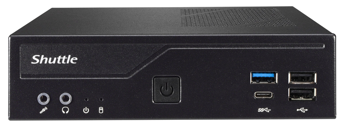 Shuttle Slim PC DH610S, S1700, 1x HDMI, 1x DP, 1x 2.5", 2x M.2, 1x LAN (Intel 1G), fonctionnement continu 24h/24 et 7j/7, VESA inclus