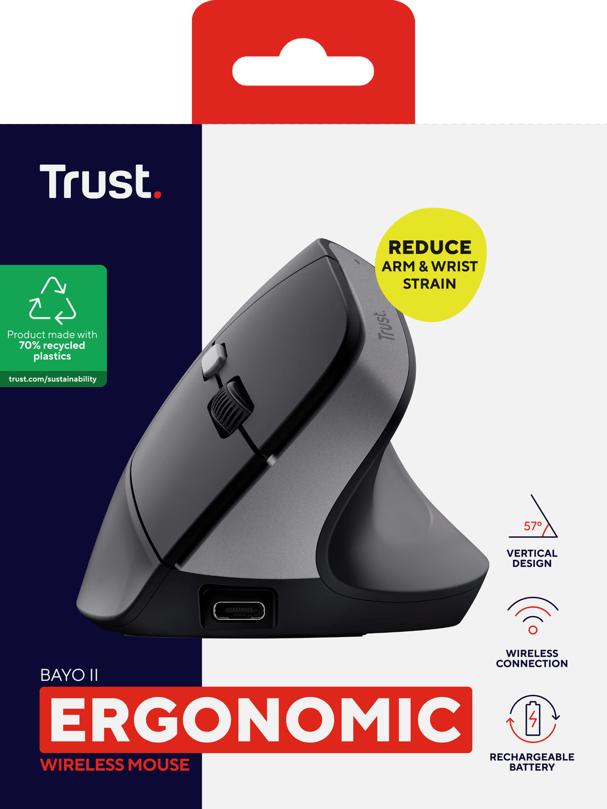 Trust Bayo II Maus Medizinisch rechts RF Wireless Optisch 2400 DPI