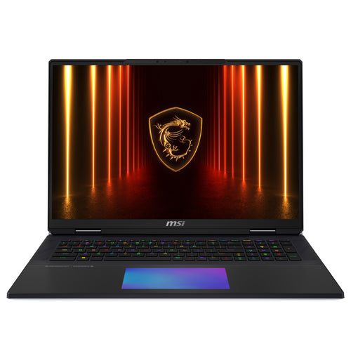 MSI Titan 18 HX AI A2XWIG-073 laptop Intel Core Ultra 9 285HX 45,7 cm (18") UHD+ 64 GB DDR5-SDRAM 6 TB SSD NVIDIA GeForce RTX 5080 Wi-Fi 7 (802.11be) Windows 11 Pro Schwarz