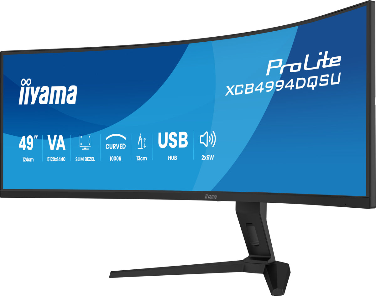 iiyama ProLite XCB4994DQSU-B1 Écran d'ordinateur 124,5 cm (49") 5120 x 1440 pixels Dual QHD LCD Noir