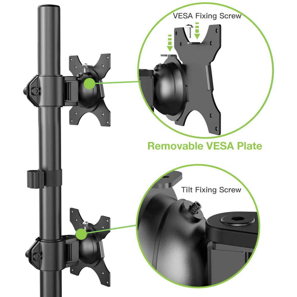 Techly ICA-LCD 2520V Flachbildschirm-Tischhalterung 68,6 cm (27") Tisch/Bank Schwarz