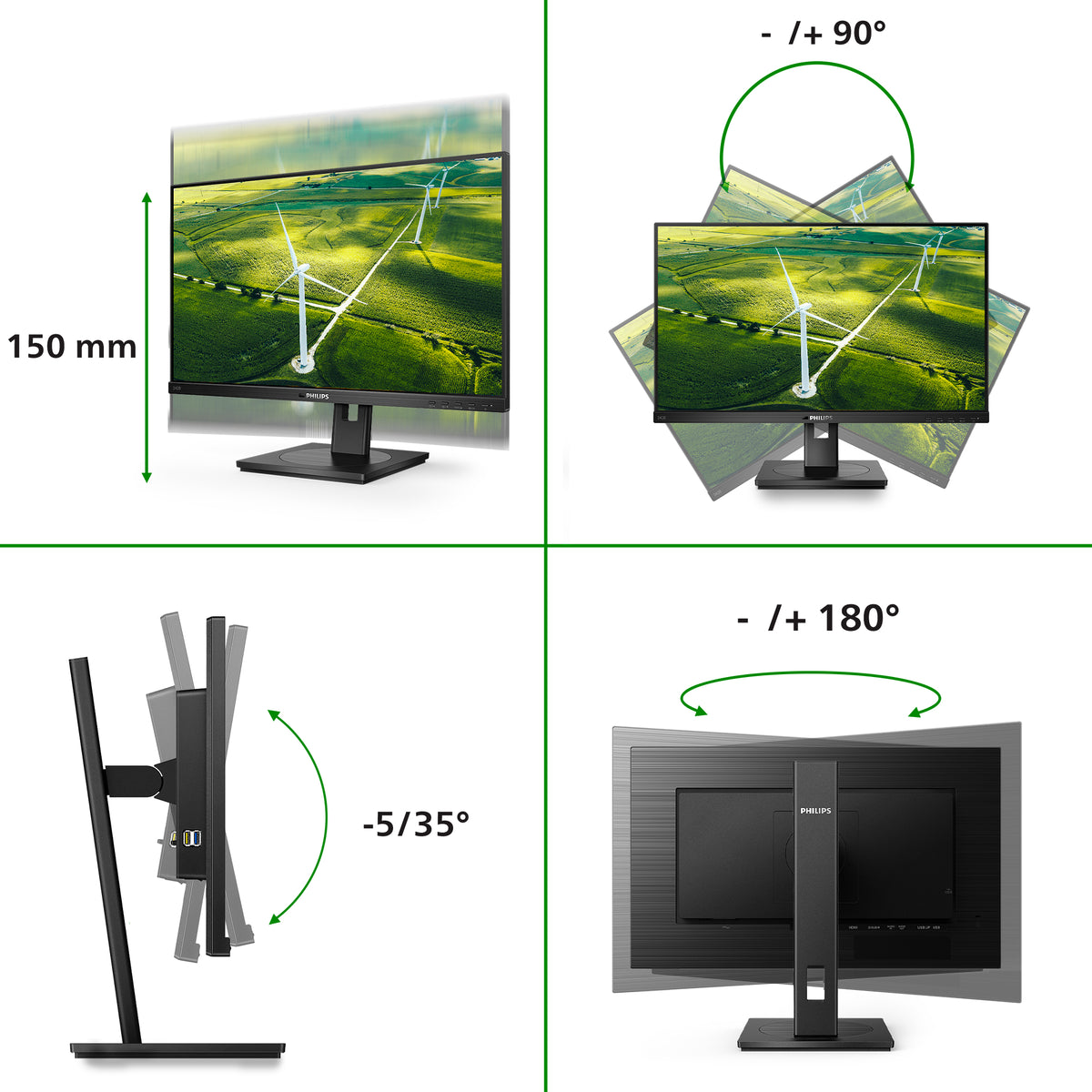 Philips 242B1G/00 Computerbildschirm 60,5 cm (23.8") 1920 x 1080 Pixel Full HD LED Schwarz