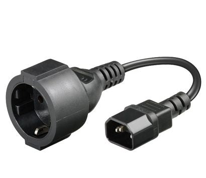 Microconnect PE130075 Stromkabel Schwarz 0,23 m C14-Koppler Schuko