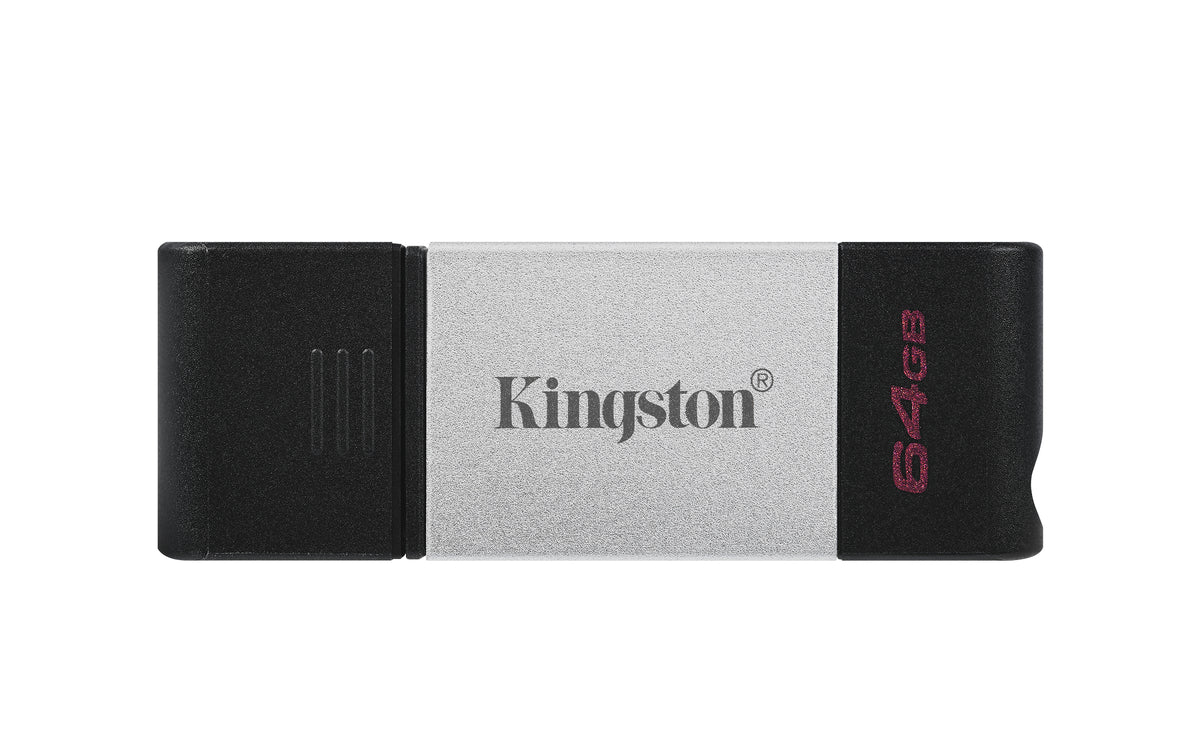 Kingston Technology DataTraveler 80 USB-Stick 64 GB USB Typ-C 3.2 Gen 1 (3.1 Gen 1) Schwarz, Silber
