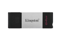 Kingston Technology DataTraveler 80 USB-Stick 64 GB USB Typ-C 3.2 Gen 1 (3.1 Gen 1) Schwarz, Silber