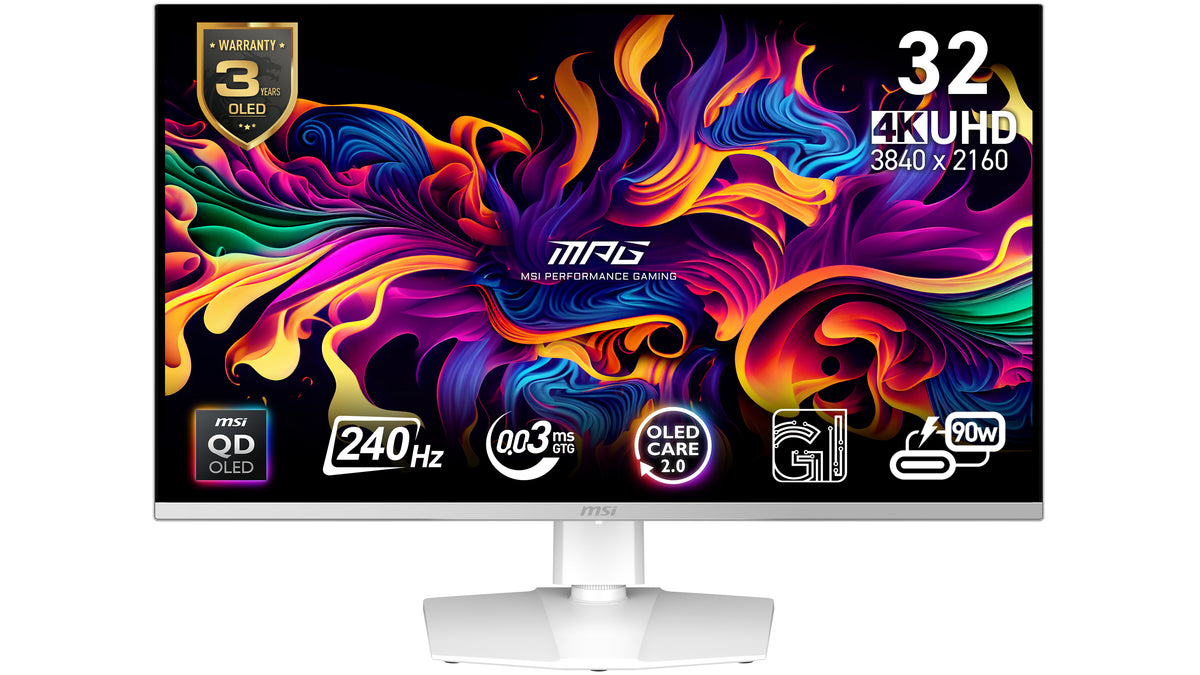 MSI MPG 321URXW QD-OLED Computerbildschirm 80 cm (31.5") 3840 x 2160 Pixel 4K Ultra HD Weiß