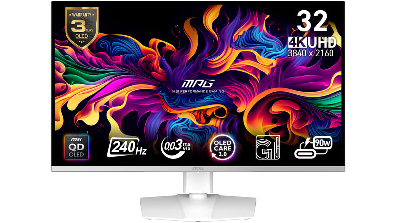 MSI MPG 321URXW QD-OLED Computerbildschirm 80 cm (31.5") 3840 x 2160 Pixel 4K Ultra HD Weiß