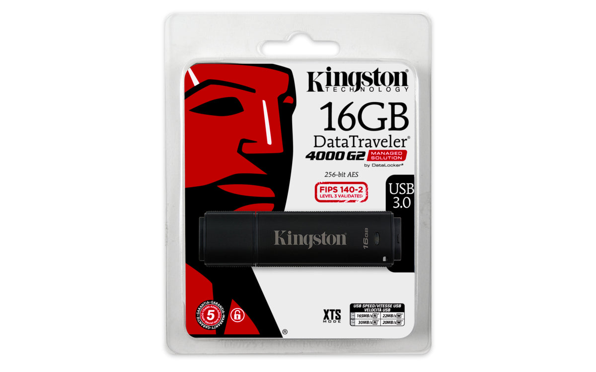 Kingston Technology DataTraveler 4000G2 with Management 16GB USB-Stick USB Typ-A 3.2 Gen 1 (3.1 Gen 1) Schwarz