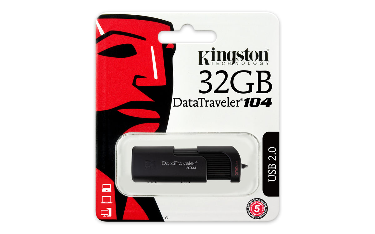 Kingston Technology DataTraveler 104 USB-Stick 32 GB USB Typ-A 2.0 Schwarz