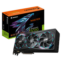 GIGABYTE AORUS GeForce RTX 5070 MASTER 12G Grafikkarte - 12GB GDDR7, 192 Bit, PCI-E 5.0, 2715 MHz Core Clock, 3 x DP 2.1a, 1 x HDMI 2.1b, NVIDIA DLSS 4, GV-N5070AORUS M-12GD
