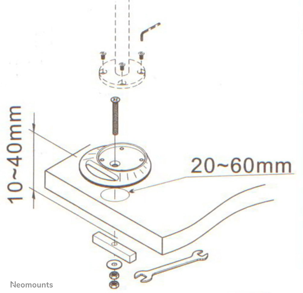 Neomounts FPMA-D9GROMMET Abdeckplatte für Kabeldurchführung
